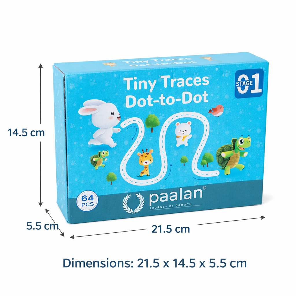Tiny Traces Dot-to-Dot Tracing Kit | Reusable tracing workbook with markers | Age 3-5 years| Paalan