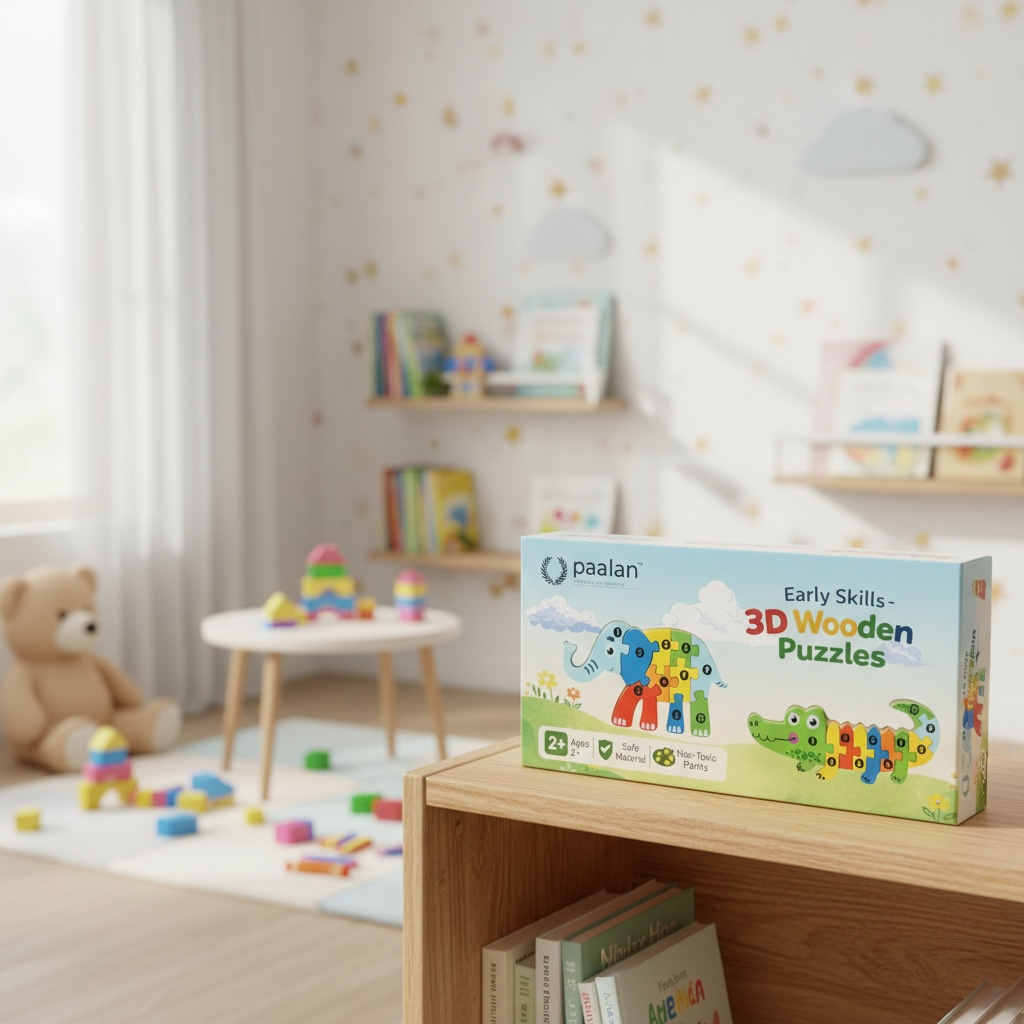 3D Wooden Animal Puzzle Set of 2 | For Age 2+ Years | Montessory Educational Toy