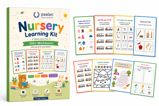 Nursery Learning Kit | For Kids of 3+ Years | 100+ Educational Worksheets | Maths, English, EVS & Creative Activities
